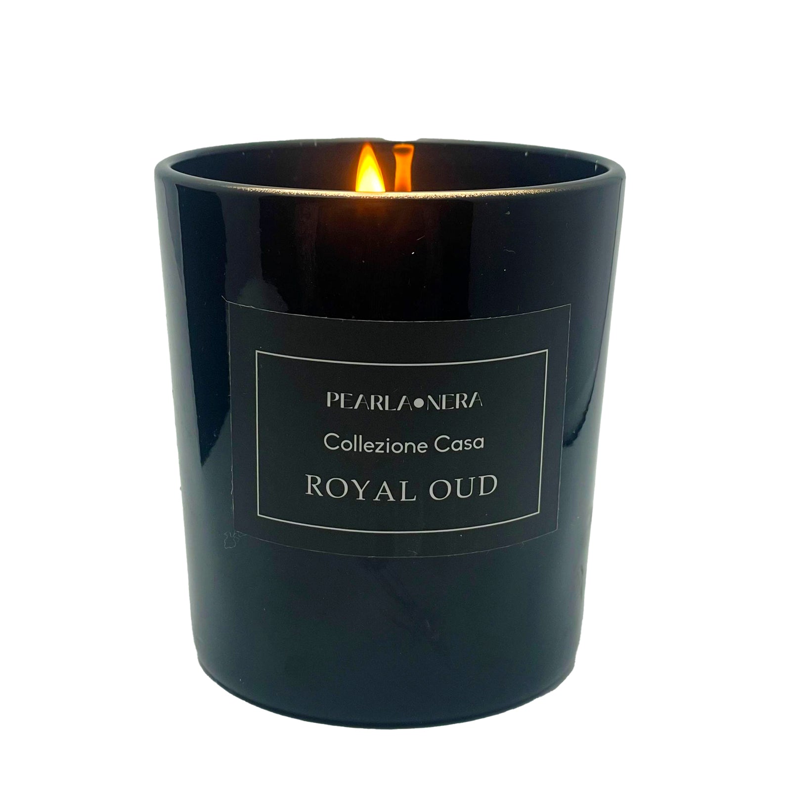 Oak Wood 7oz Glass Candle with Golden Lid