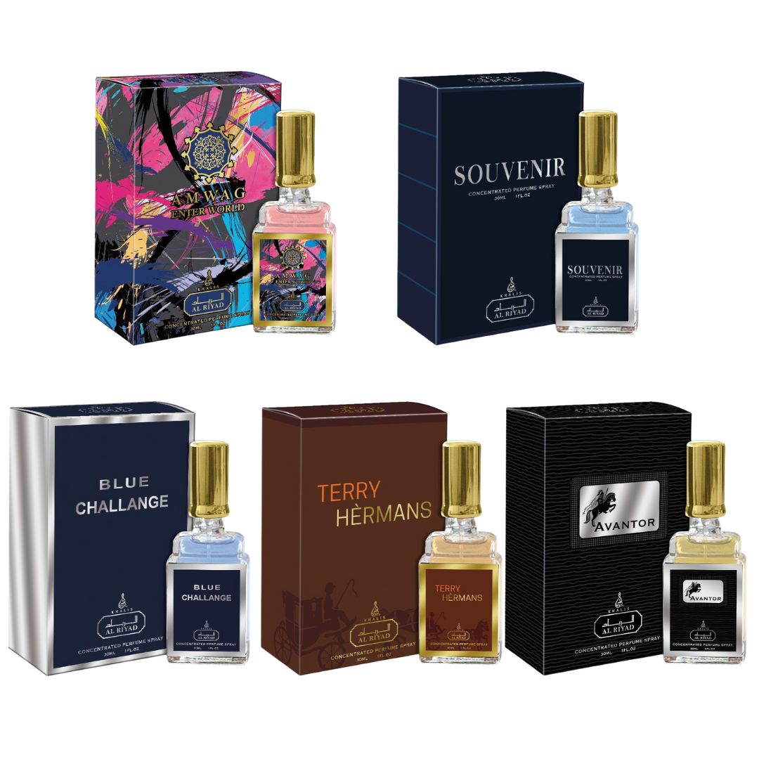 Designer Inspired Men&#39;s 5 Bottle ALRIYAD Spray Fragrances